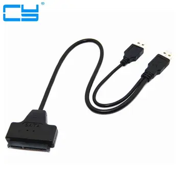 

VENDA QUENTE Luz Negra Pin Cabo Adaptador USB 2.0 para SATA 7 + 15 Pin Pin 22 a 2.5 HDD unidade de Disco Rigido Com Cabo De Ene