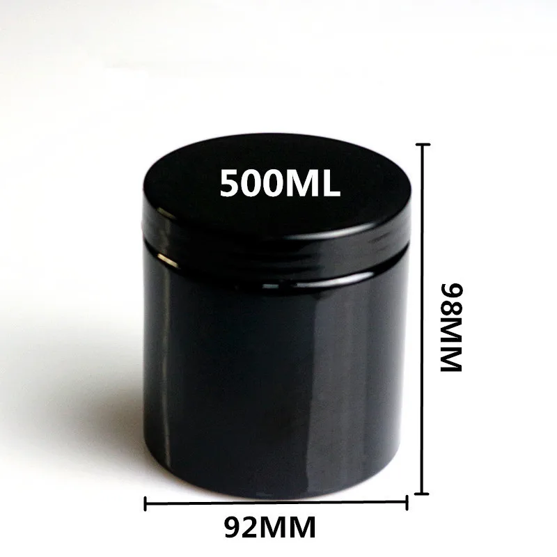 

20pcs 500ml empty black round plastic display pot cosmetic cream jar balm container sample container packaging