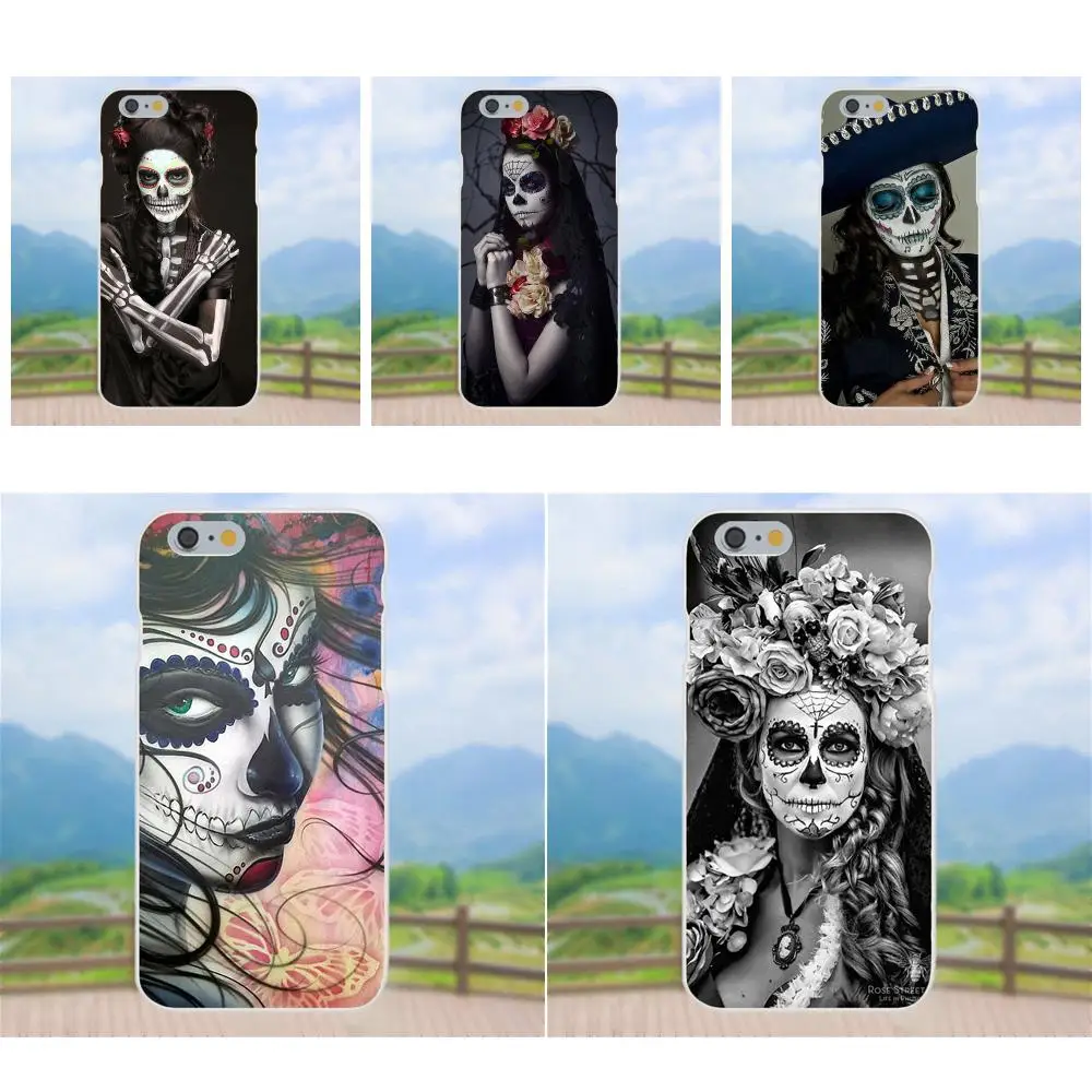 Сахарный череп Девушка Dia De Los Muertos для Galaxy A3 A5 A7 On5 On7 2015 2016 2017 Grand Alpha G850 Core2 премьер S2