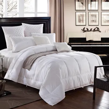 

White feather Fabric Heavy Duvet Insert Alternative Comforter,Box Stitched Full/Queen with Corner Tab