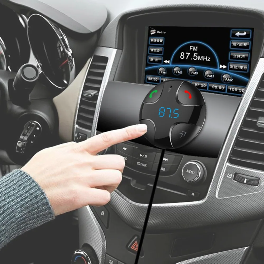 Автомобильный комплект ALLSOME Hands-free, fm-передатчик Bluetooth, Автомобильный MP3-плеер, поддержка карт TF, музыкальный аудиомодулятор, автомобильные аксессуары