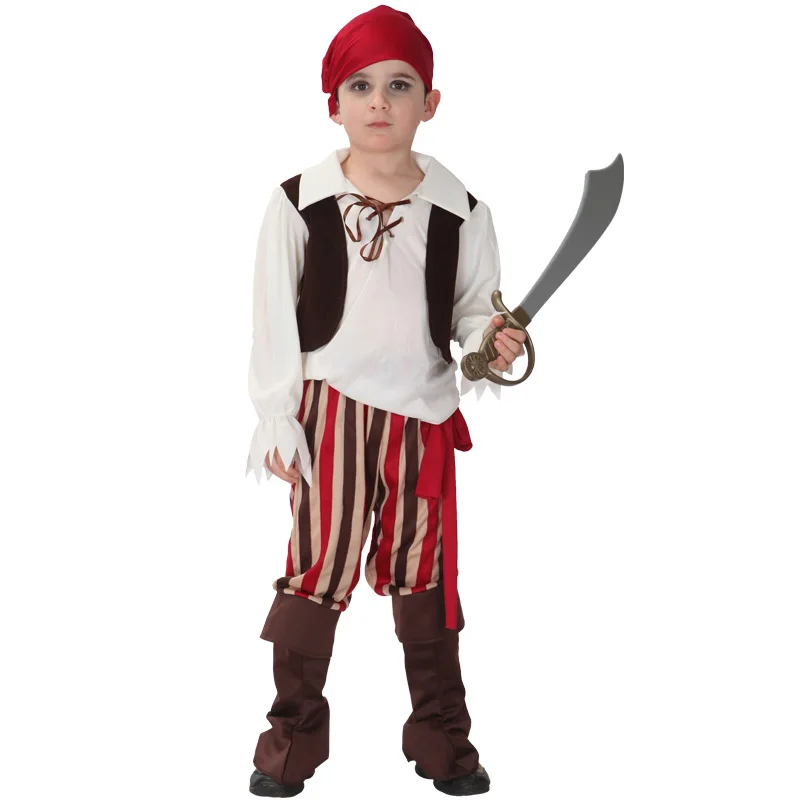 

Kids Child Red Head Band Pirates of the Caribbean Costumes for Boys Halloween Purim Carnival Masquerade Party Cosplay