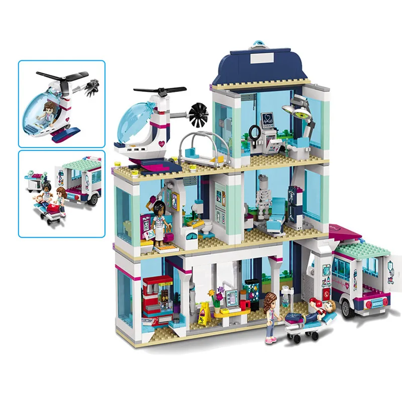 

2019 New 932pcs Friends Girl Series 41318 Model Building Blocks Toys Heartlake Hospital Kids Bricks Toy Girl Gifts