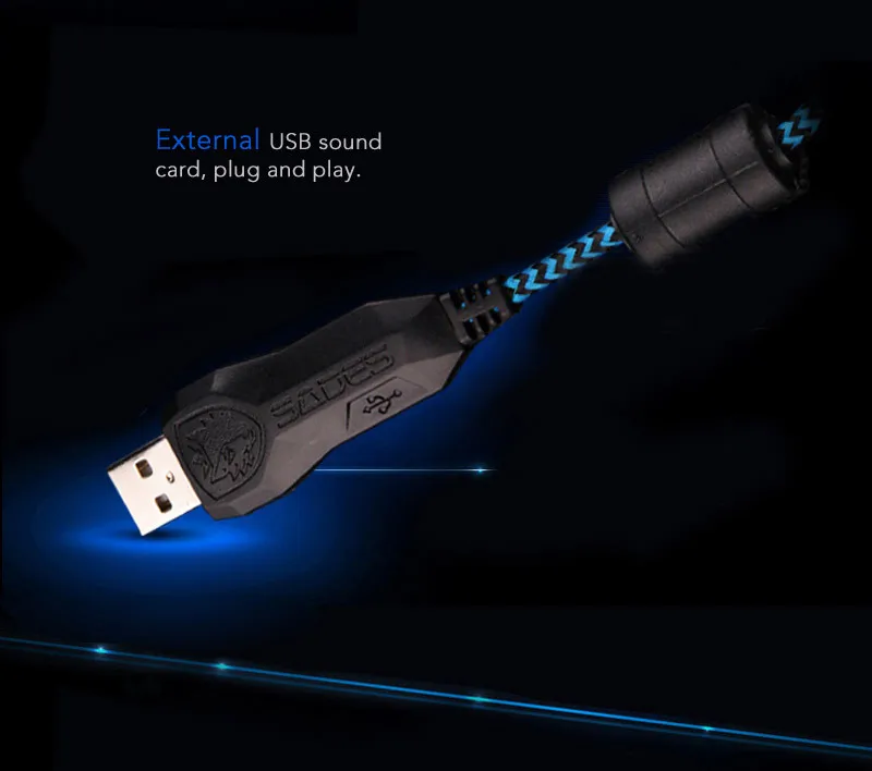 SADES A60 USB Виртуальная 7,1 игровая гарнитура проводные наушники глубокий бас Вибрация шлем наушники с микрофоном для геймера