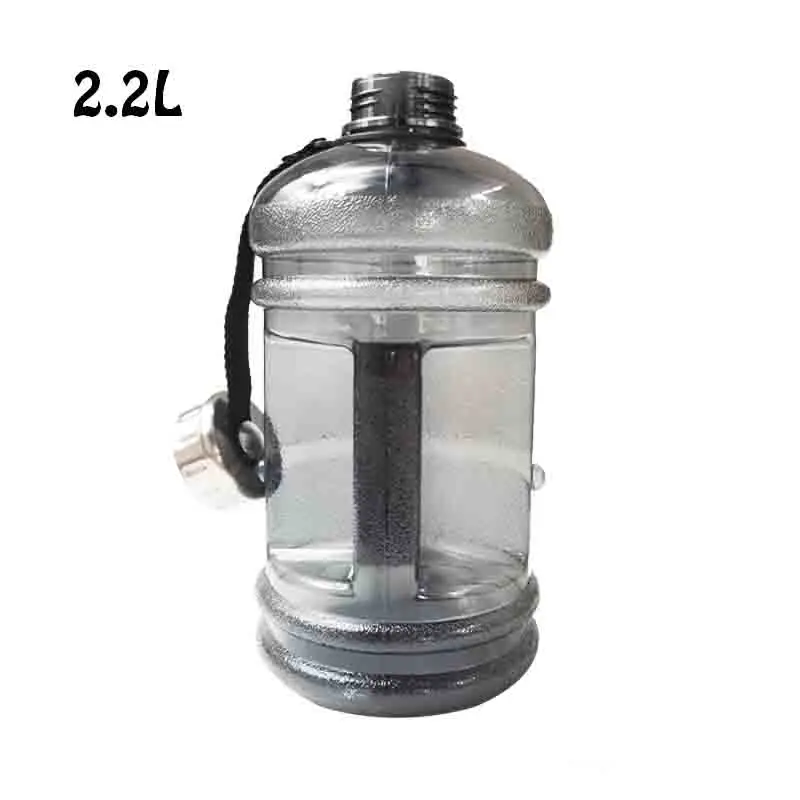 2.2L большой емкости бутылки для воды Спорт на открытом воздухе тренажерный зал Половина галлонов фитнес тренировка Кемпинг бег тренировки бутылка для воды - Цвет: 2.2L 8