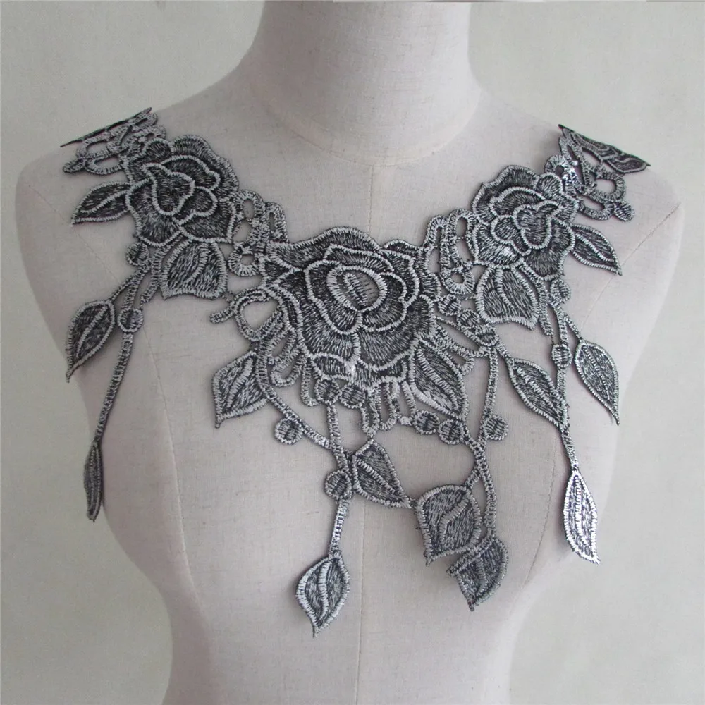 New Arrival silver flower lace collar decorated collar Sewing