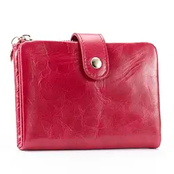 Мода Hasp Для женщин кошельки Элитный бренд из натуральной кожи кошельки короткие деньги Организатор сумка Card Case монет карман portfel