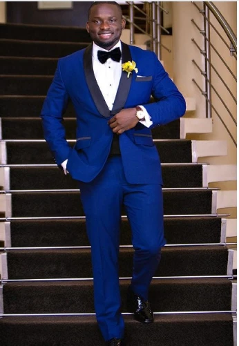 

Handsome Groomsmen Shawl Lapel Groom Tuxedos Mens Wedding Dress Man Jacket Blazer Prom Dinner (Jacket+Pants+Tie) 003
