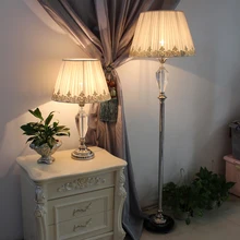 Тумбочка читальный зал фойе гостиная декоративные девушка принцесса настольные лампы Свет с Кристалл ткань тени настольная лампа для гостинной лампа на стол в спальню Торшеры для детской Торшеры для спальни
