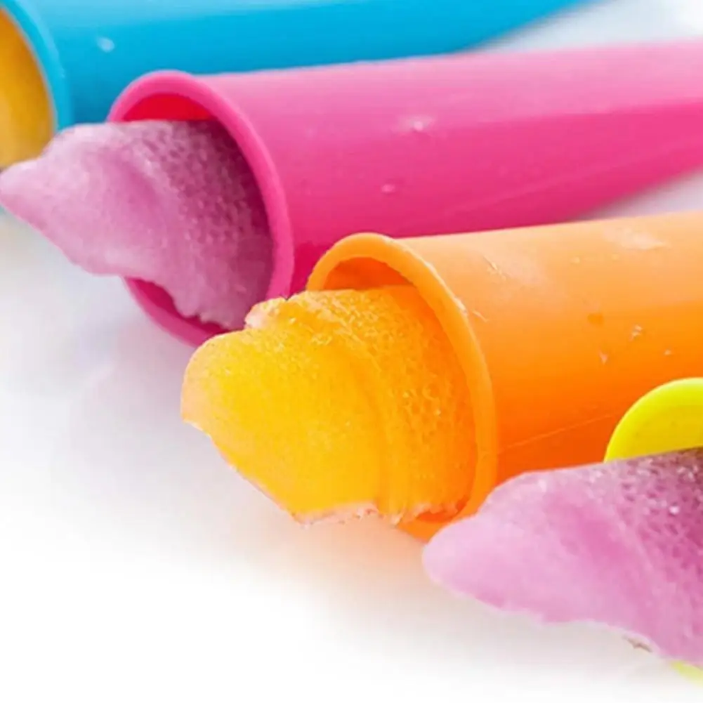 Набор форм для льда с герметичными крышками, 6 шт., силиконовая форма для мороженого, смузи, смешанные цвета, с крышкой, пуш-ап