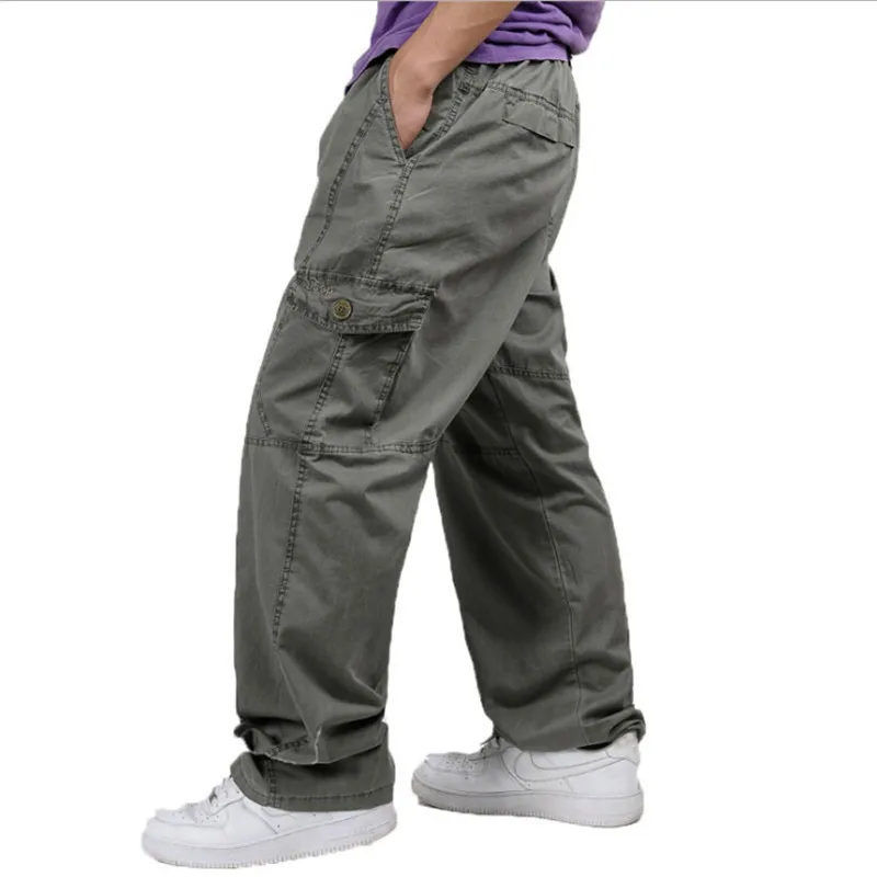 Aliexpress.com : Buy Men Long Black Cargo Pants Military Style Trousers ...