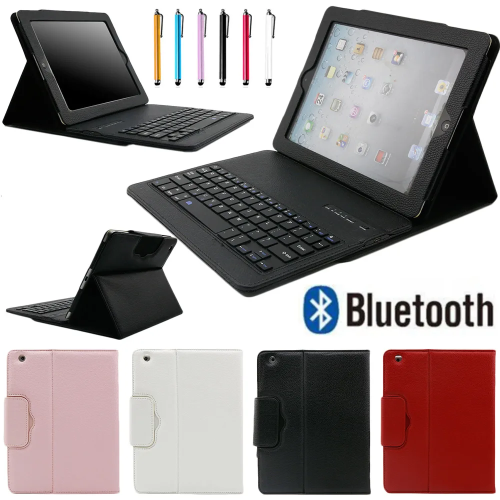

Bluetooth Keyboard Case for iPad 2 3 4 2-in-1 Removable PU Leather Tablet Case Stand Cover With Wireless Keyboard for iPad 2/3/4