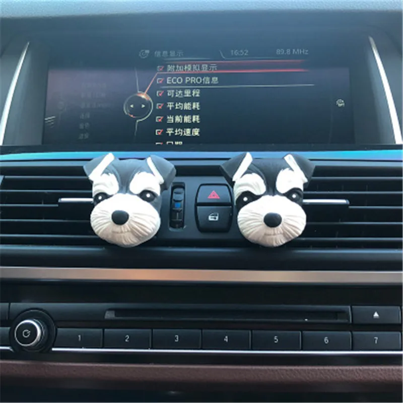 

Cute Schnauzer Ornaments Car Vents Perfume Clip Air Freshener Automobile Interior Fragrance Decoration