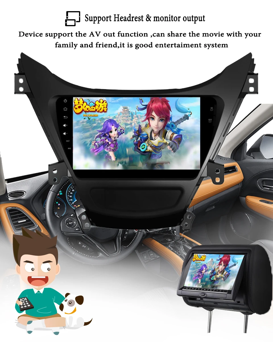 Sale 9" Android 9.1 4GB+64G Car DVD Player Navigation GPS Fit Hyundai ELANTRA Avante I35 2011 2012 2013 Radio Stereo Audio Head Unit 11