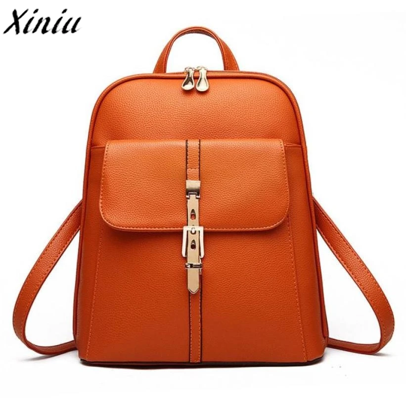 

2019 Women's Backpacks For Teenage Girls Fashion Women Leather Backpack Female Schoolbags Travel Softback Shoulder Bag 9 color