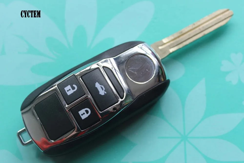 

CYCTEM 3 Buttons Flip Key Shell Car Keyless Entry Remote Case Blank Cover Replacement Fit For Toyota Camry