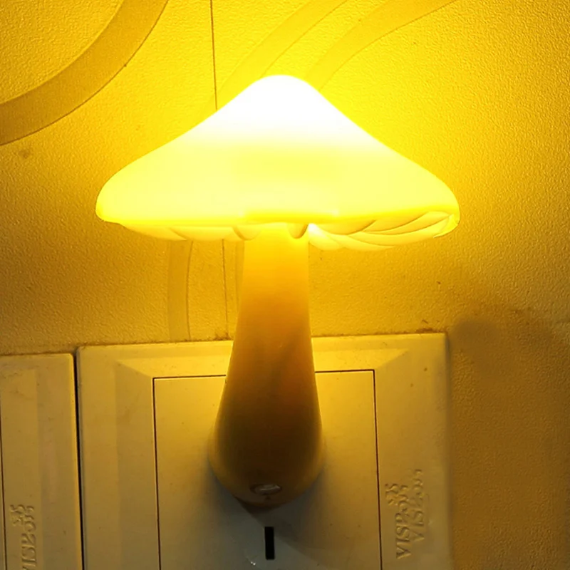 Lovely Cute Mushroom lamp Wall Socket light control interior night for Living Room Baby bedRoom Decor indoor lighting | Лампы и