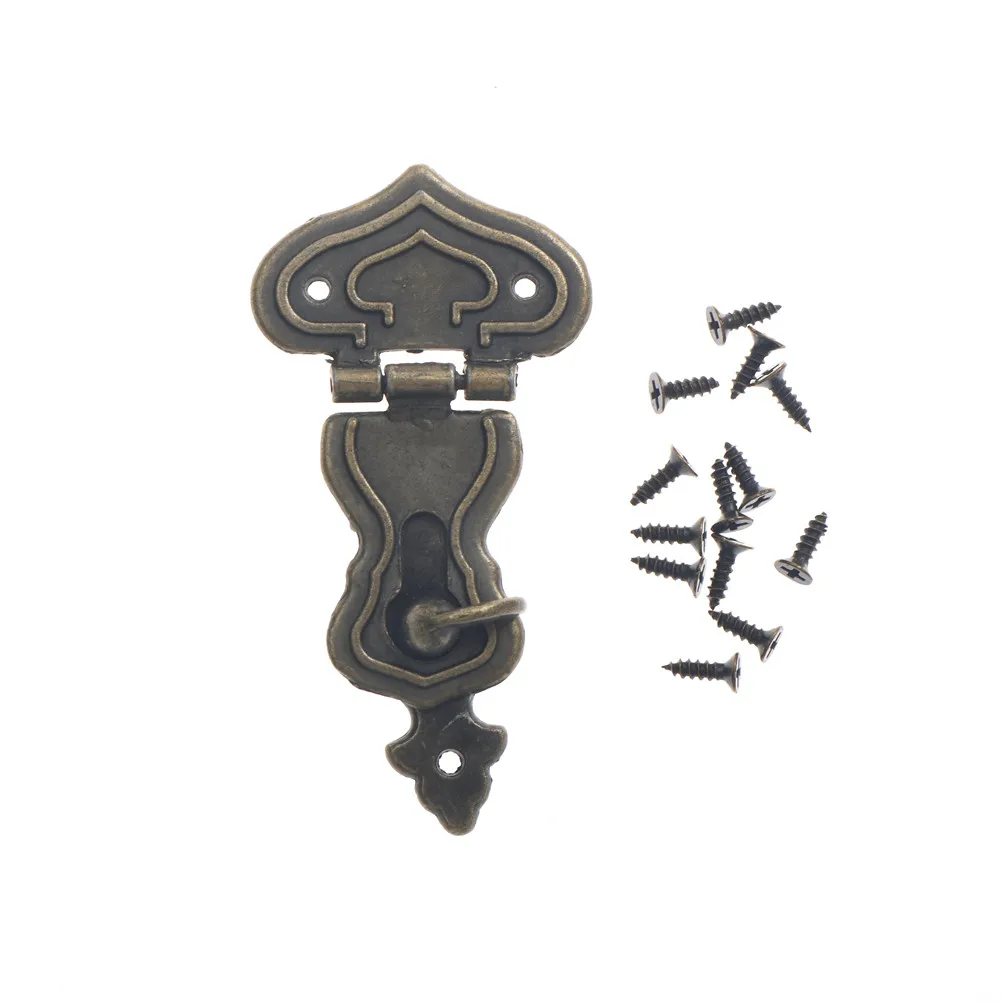 

1 Pcs Retro Bronze Tone Heart Jewelry Box Hasp Latch Lock Zinc Alloy For Vintage Wooden Gift Box Latch Doors Locks Accessories