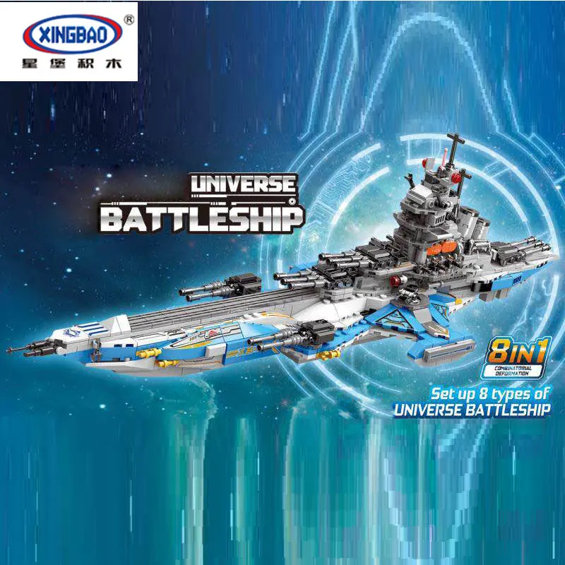 

2019 New XINGBAO 13001 Toys 8 IN 1 Series The Universe Battleship Set Model Building Blocks Kids Toys As Christmas Gifts
