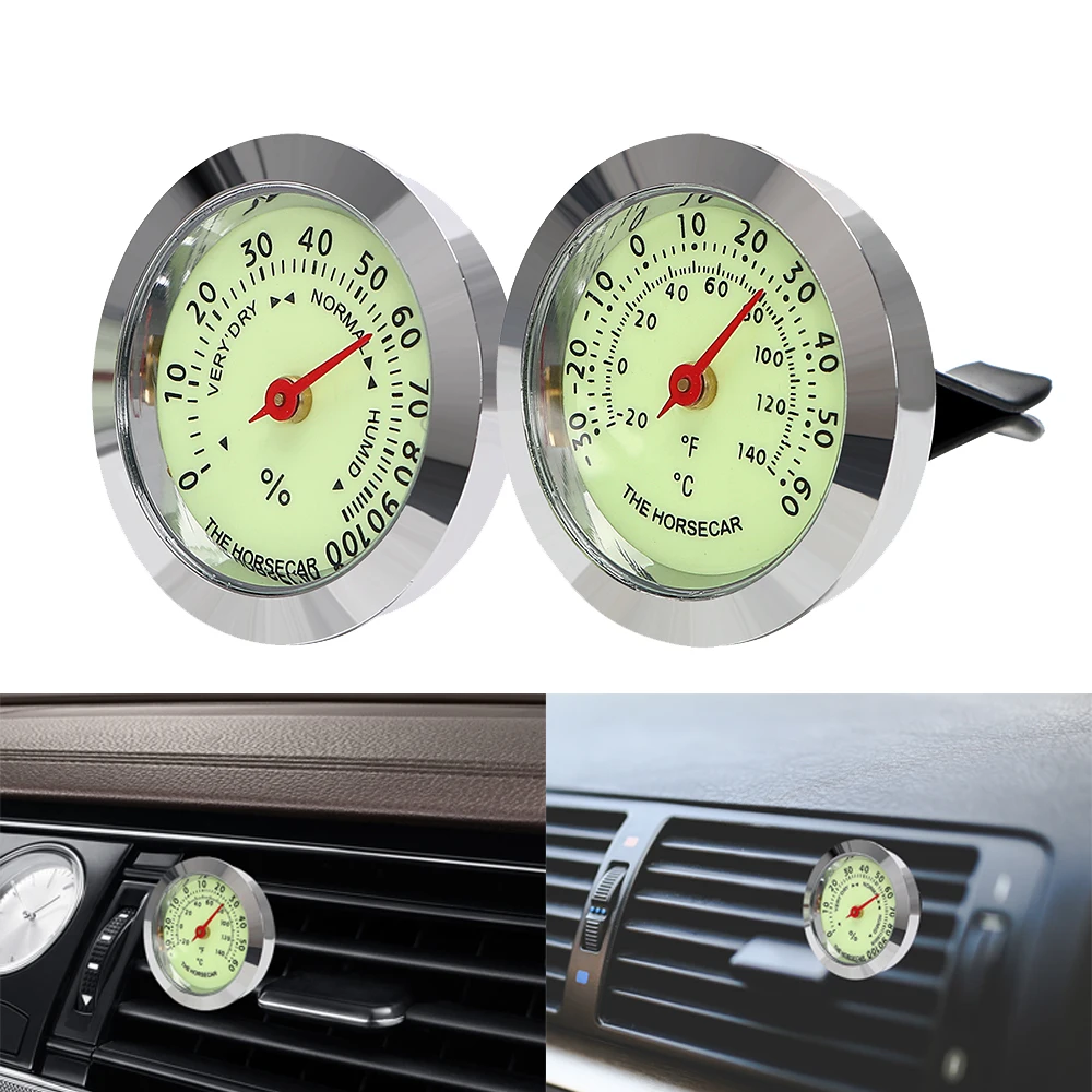 Car styling Luminous Car Thermometer Hygrometer Mini Automobile Air