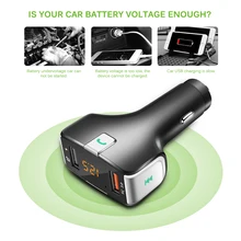 Беспроводной автомобильный Bluetooth MP3-плеер fm-передатчик 87,5 до 108 МГц вызов Авто Многофункциональный HiFi стерео 2 порта быстрое зарядное устройство