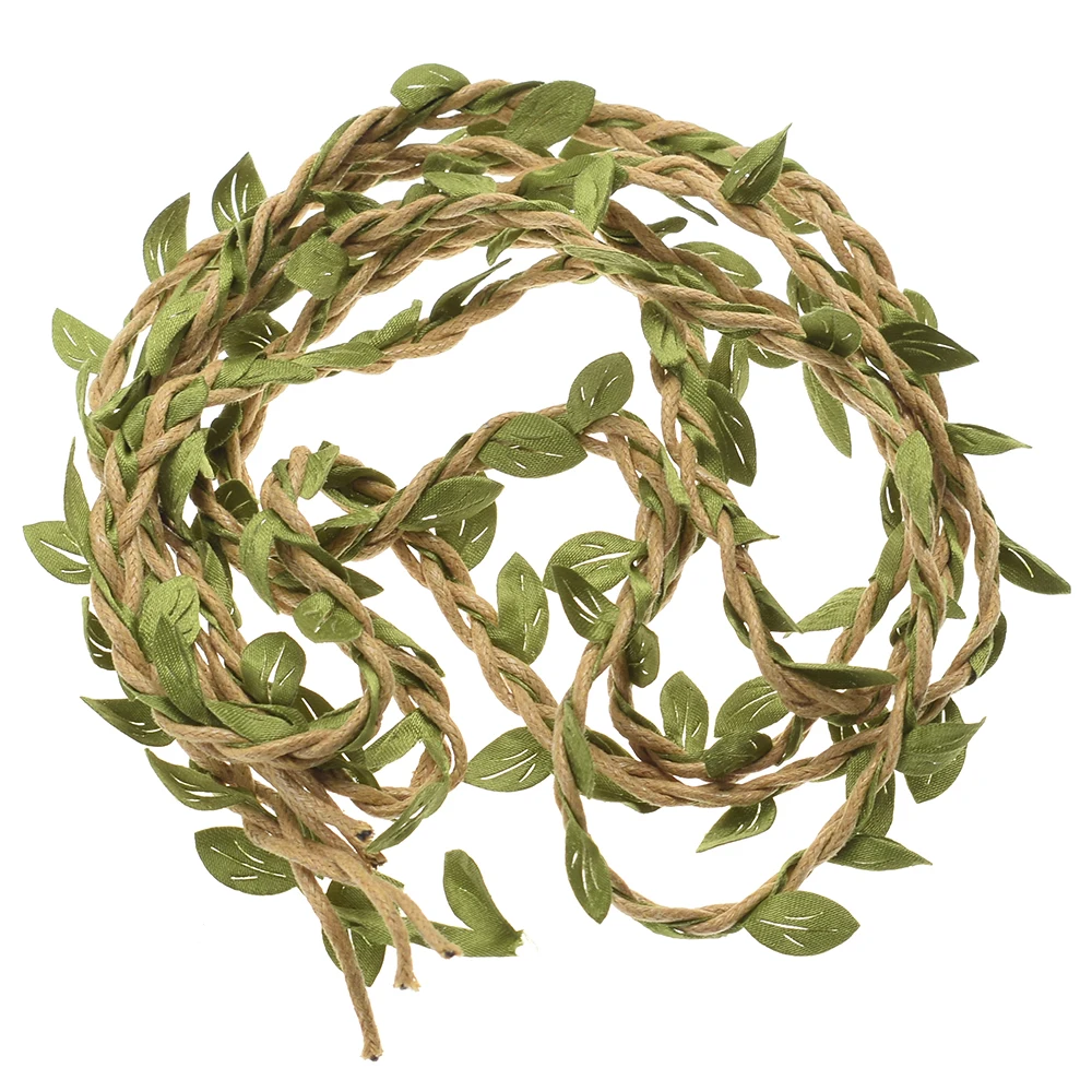 

2M DIY Artificial Leaves Twine Wax String With Leaf Silk Leaves Flowers Garlands Hemp Rope Wedding Party Decoration