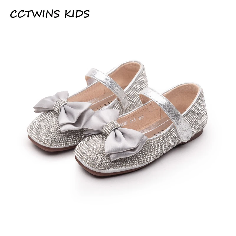 

CCTWINS Kids Shoes 2019 Autumn Baby Fashion Rhinestone Shoes Girls Casual Bow Tie Flats Children Black Shoes Mary Jane GM2453
