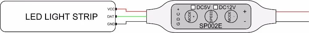 DC5-24V SP002E 3 ключа Мини RGB Пиксели мечта Цвет контроллер для WS2811 WS2812B Светодиодные ленты света