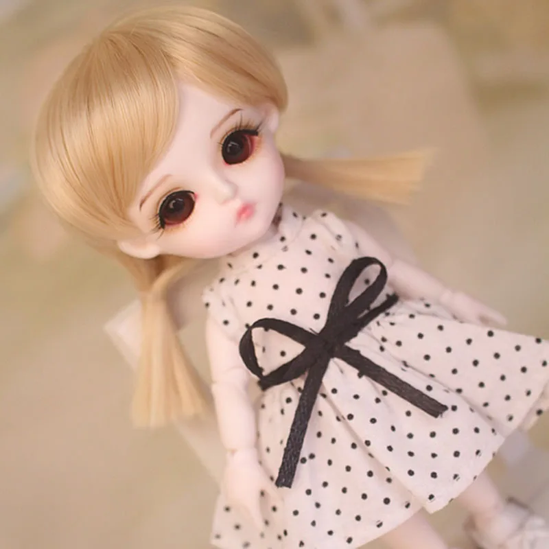 

1/8 BJD Doll BJD / SD Fashion Cute Miu With Eyes For Baby Girl Gift Full Set (Doll + Clothes + Shoes + Wig) as picture