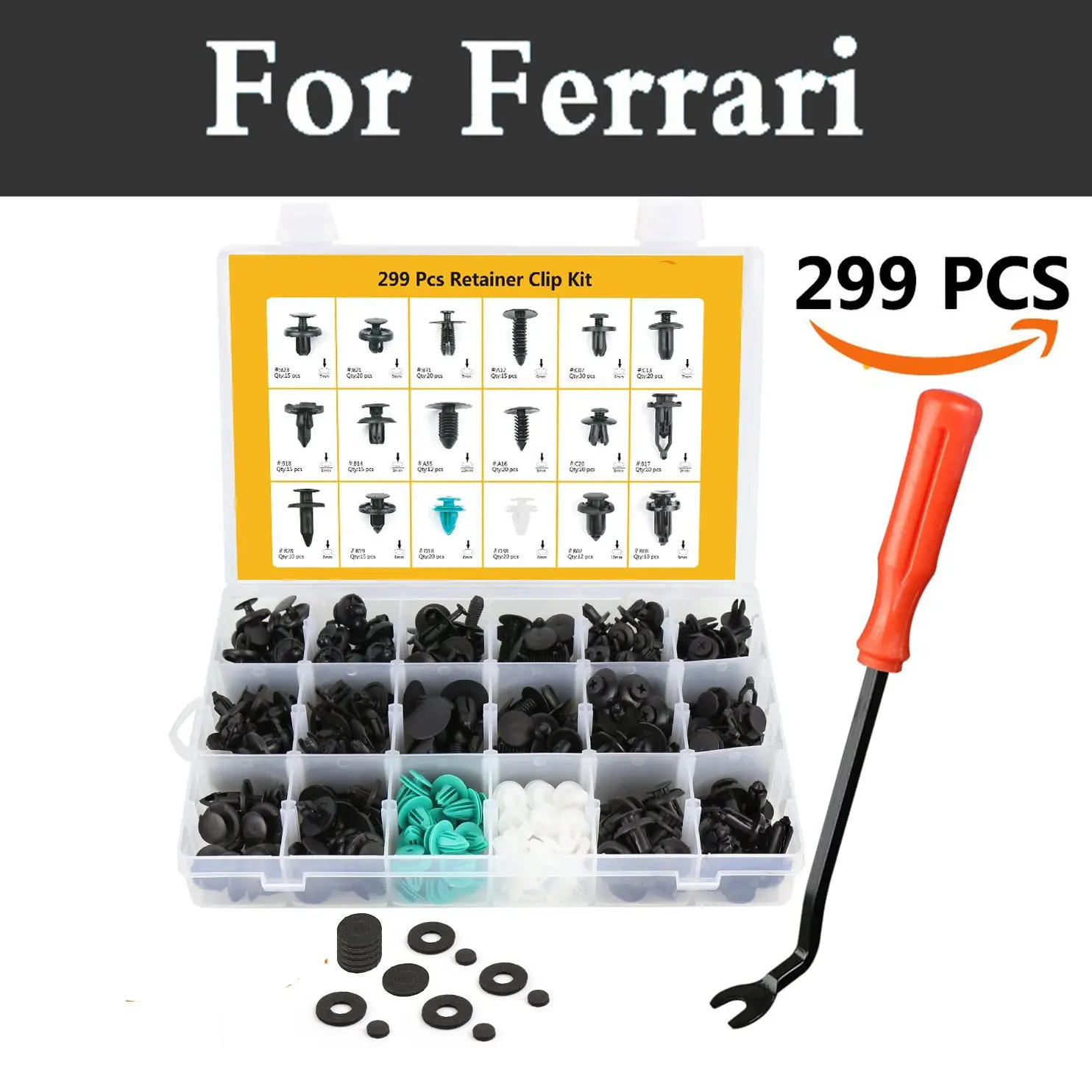 299x Car Liner Fastener Rivet Fastener Mud Moulding Trim Rivets For Ferrari 488 Gtb 575m 612 California F12berlinetta F430 Ff