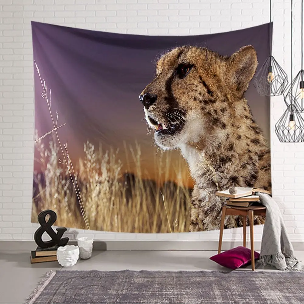 200x150 см 3d животное слон гобелен Тигр настенный арт Большой олень гобелен накидка на мебель пляжное полотенце