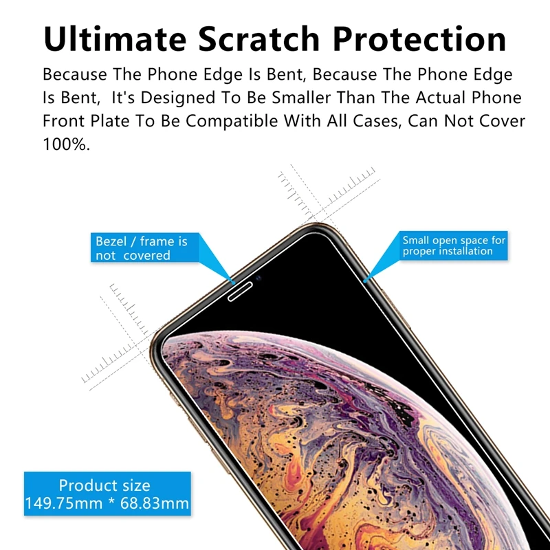 Закаленное стекло 2.5D 0 26 мм для iphone xs max защита экрана 9H премиум iPhone XR X 6 7 8 Plus