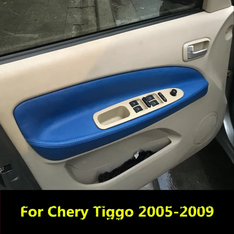 

Interior Door Panel Armrest Microfibre Leather Protect Cover For Chery Tiggo 2005 2006 2007 2008 2009 4PCS AB158