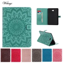 Wekays Fashion Sun flower Leather Tablet Cover Case For Samsung Galaxy Tab A A6 10.1 2016 T585 T580 T580N Case Coque Stand Shell