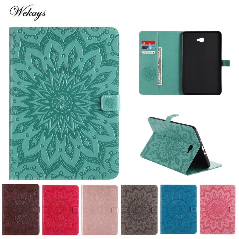 Модный кожаный чехол Wekays с подсолнухами для планшета Samsung Galaxy Tab A A6 10 1 2016 T585 T580 T580N