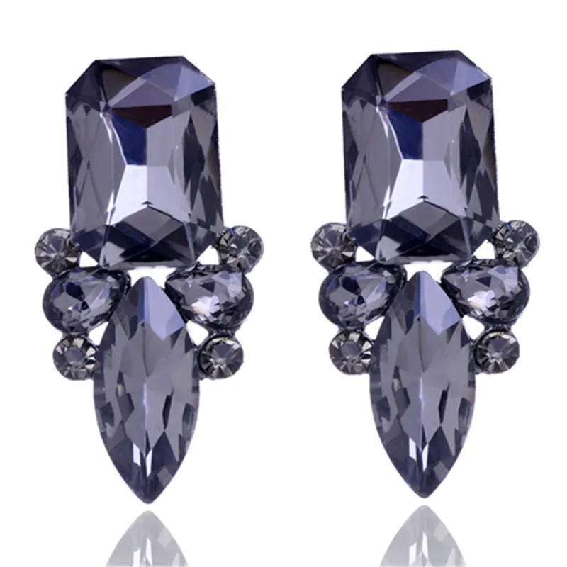 2016 Shiny Crystal Stud Earrings Hot Sale Classic High Quality For Woman Factory Wholesale (4)