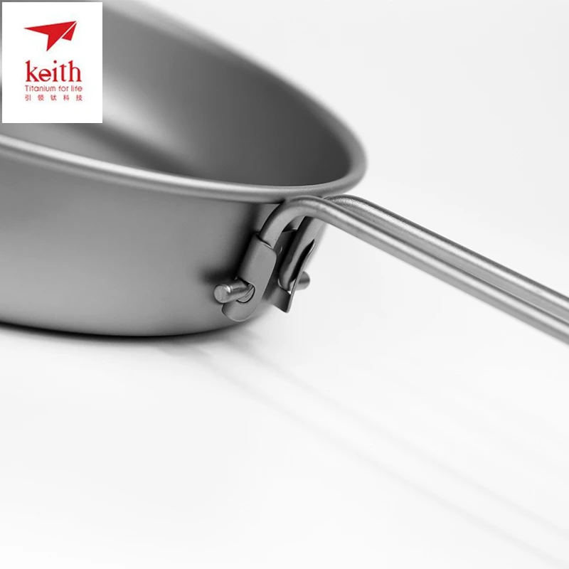 1000 ml Keith titanio plegable olla sartén Camping Picnic senderismo Pan de utensilios de cocina mango plegable Ti6034
