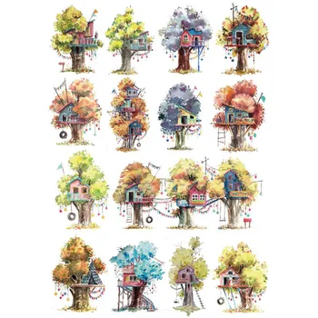 

2 pcs/lot Korean Tree House Cosas Kawaii Uncut Stickers Scrapbooking Stationery Washi Tape Set School Supplies