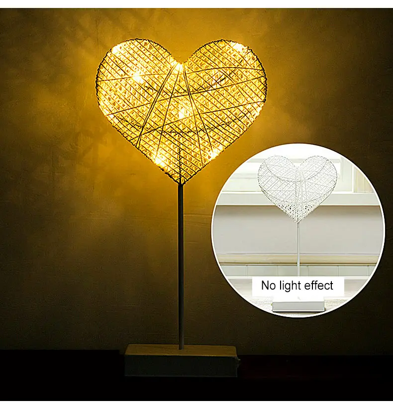 Night Table Lamp Hand-Crafted 40 cm LED Night Light Star Heart Love Shaped Lamp Battery Powered Girls Room Decorative New Year (9)