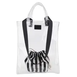Женская сумка 2 в 1 прозрачная упаковка ПВХ Повседневная Для Девочек прозрачная сумка через плечо сумка-мессенджер