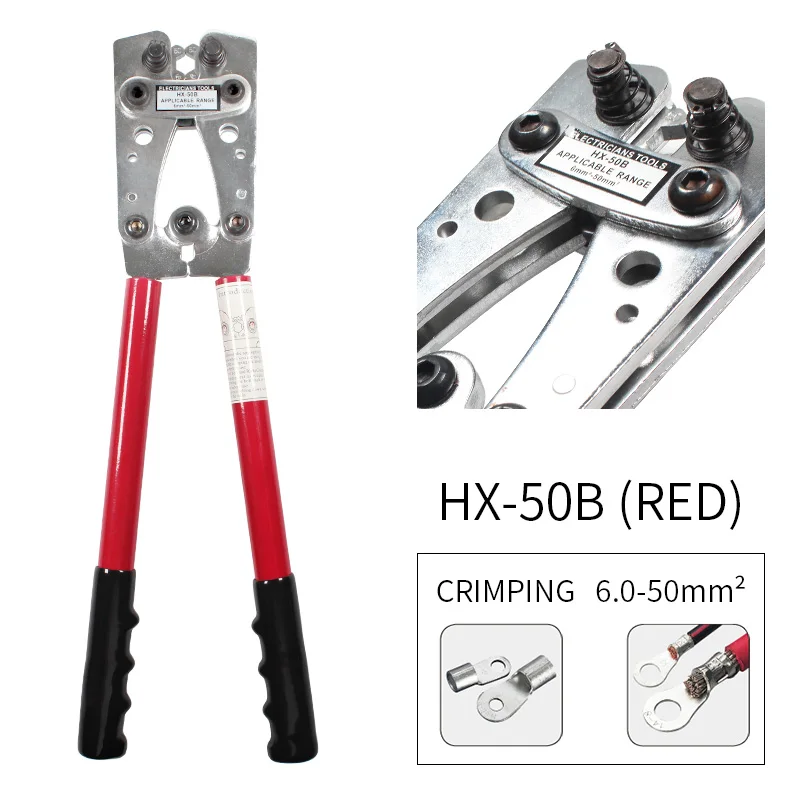 Wire cable crimping plier Hand tools pressed bare terminal clamp copper nose pliers OT / UT terminal 6-50mm2 AWG 10-1 Multitool
