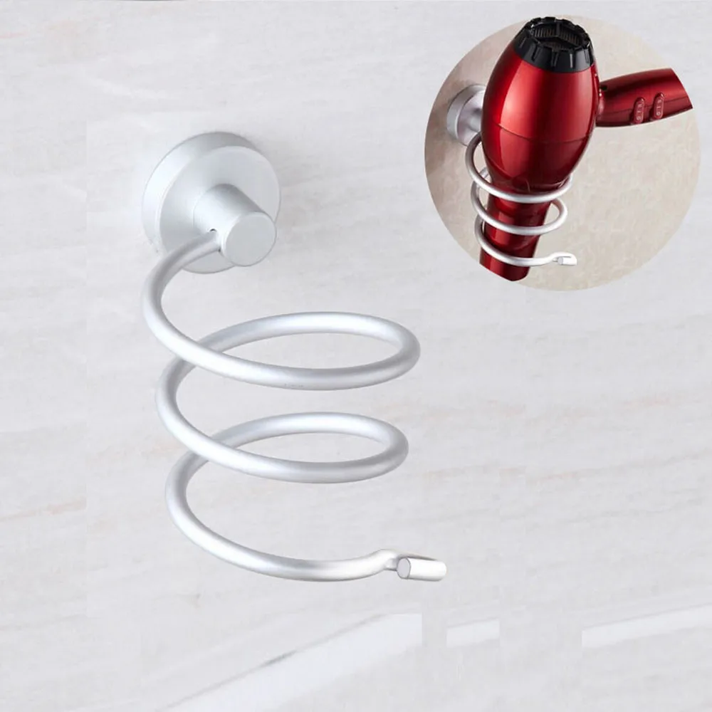 Wall Hair Dryer Rack Space Aluminum Bathroom Wall Holder Shelf Storage#30