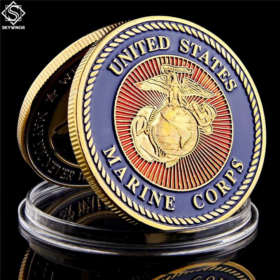 США морской корпус наградная монета-форс Recon-USMC Военная позолоченная монета коллекция