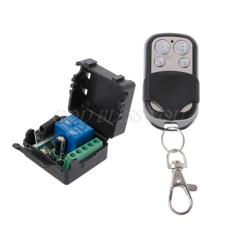 

Wireless Remote Control Switch DC12V 10A 1CH Relay Receiver Module + Transmitter