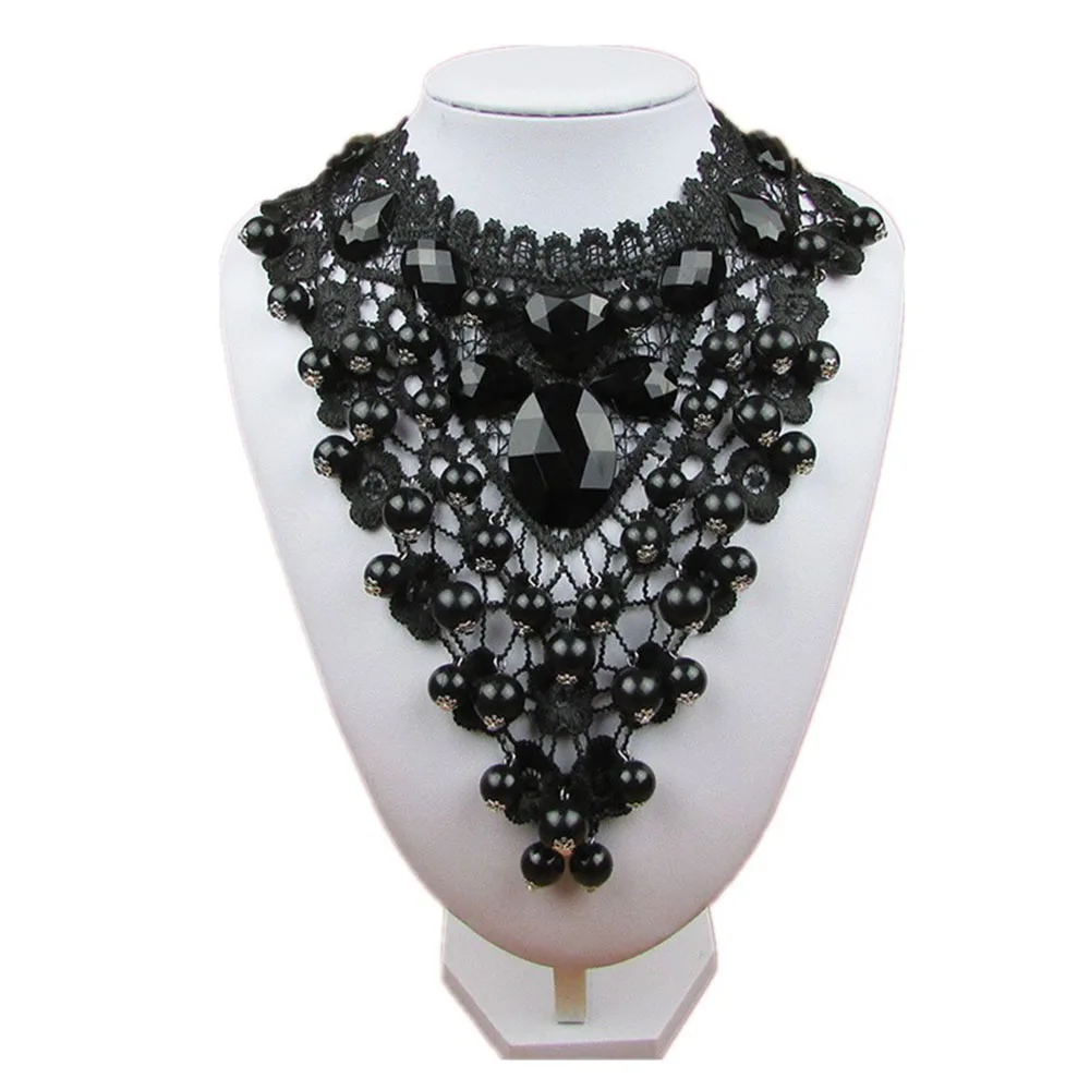 Gothic Jewelry Black Lace Necklace Lolita Fashion Short Choker Necklace ...