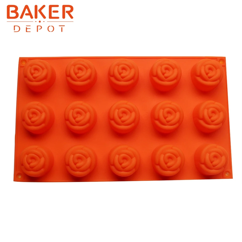 

silicone bakeware cake mould chocolate molds ice cube tray 15 rose moulds CDSM-158