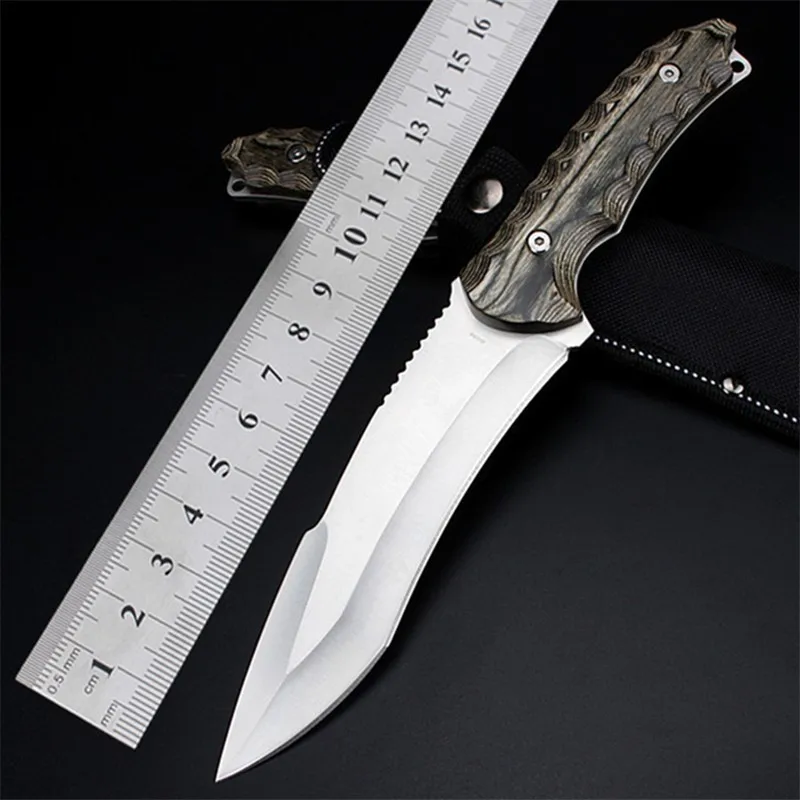 

2018 New Free Shipping High Quality Wood Handle Outdoor Tactical Camping Knife Civilian Fixed Survival Diving Hunting Knives