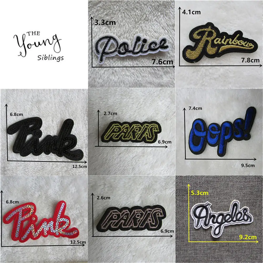 

High quality embroidery iron on patch Jeans Sweater thermal transfer paper thermo-stickers for clothes Badges DIY Accessories