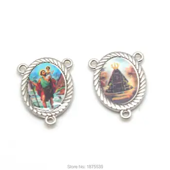 

Saint Christopher Rosary Center Medal Two Side Different Pictures