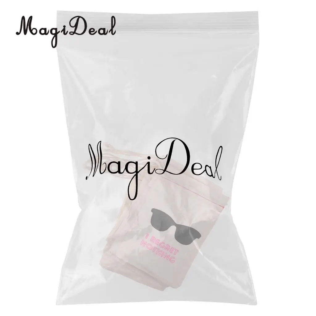 MagiDeal 10x I REGRET NOTHING Cotton Muslin Favor Bags Bachelorette Party Hangover 